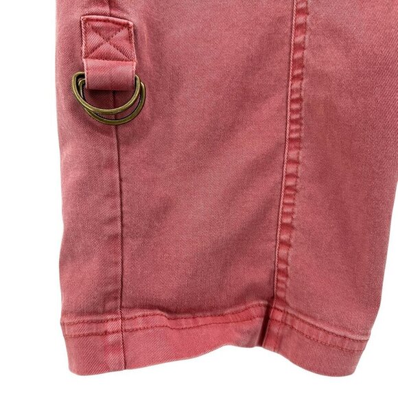 Soft Surroundings Distressed Pull On Roll Tab Straight Leg Red Pink Pants Large - Picture 4 of 9